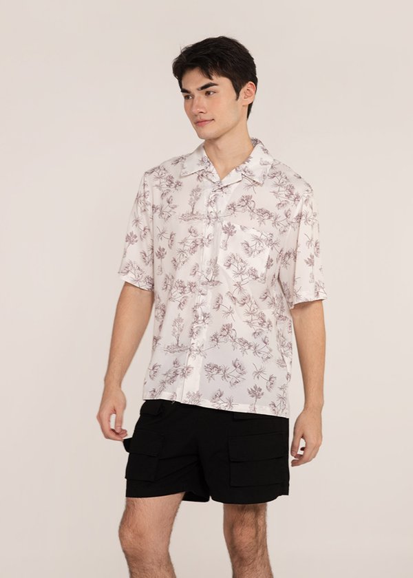(MEN) Spring Blooms Floral Top in Light Fossil