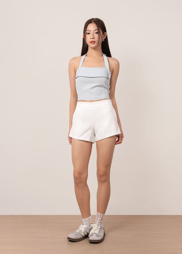 Shift Mid-Waisted Shorts in White