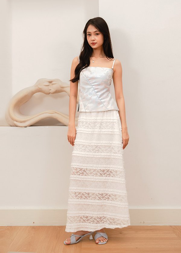 Soleil Slit Tube Top in Porcelain Blue