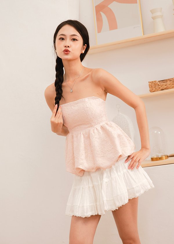 Yuan Bubble Hem Top in Peach Blossom