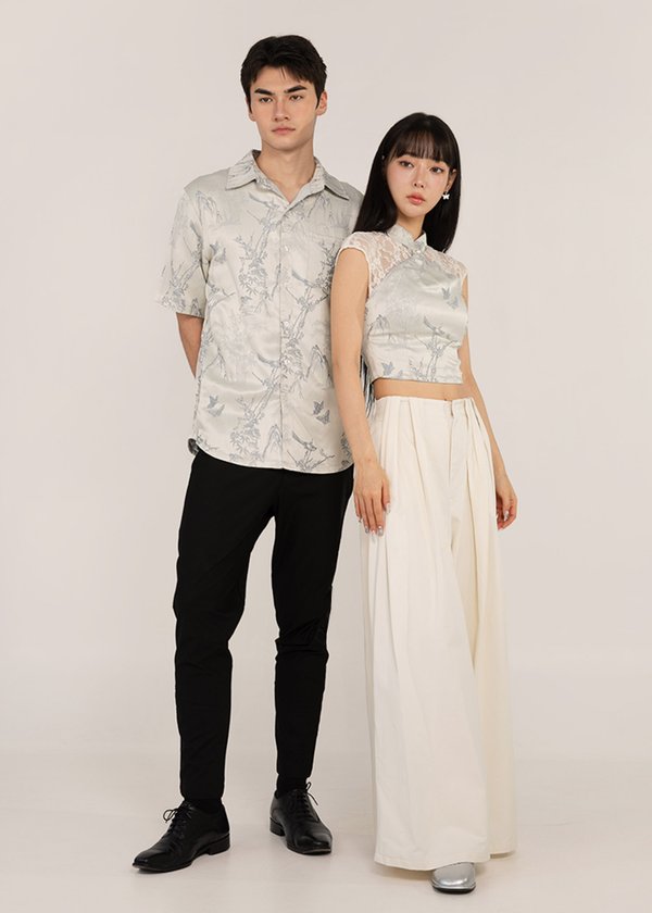 Elan Wide-Leg Pants in Off White