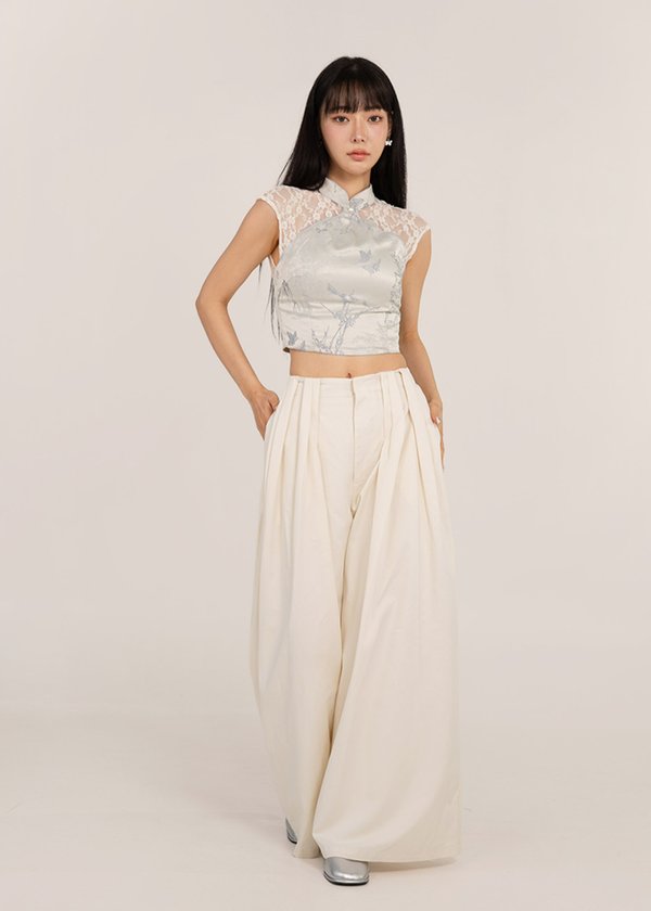 Elan Wide-Leg Pants in Off White