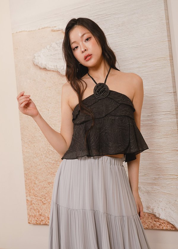 Rosaria Halter Top in Black