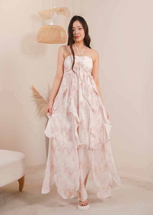 Sugarblush Waterfall Dress in Sweetheart Pink