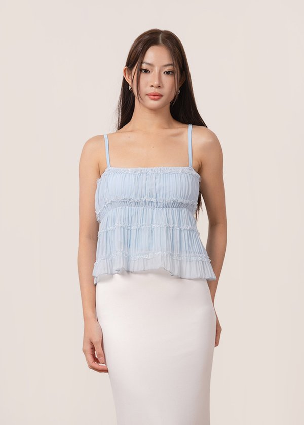 Blush Chiffon Top in Cupid's Blue