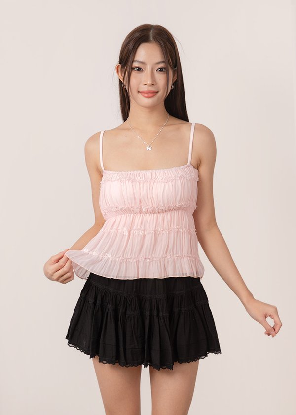 Blush Chiffon Top in Petal Pink
