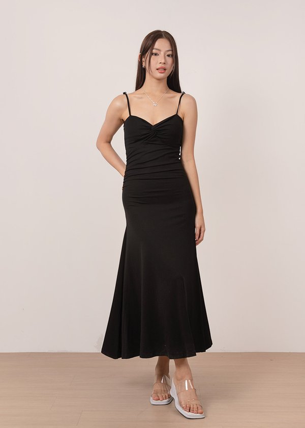 Moonlight Bodycon Midi Dress in Black