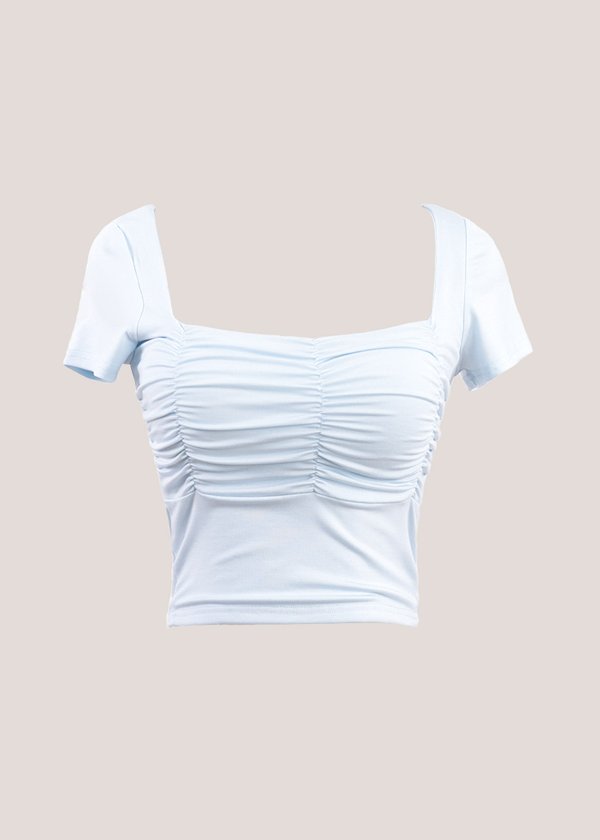 Effortless Ruched Top in Baby Blue *US*
