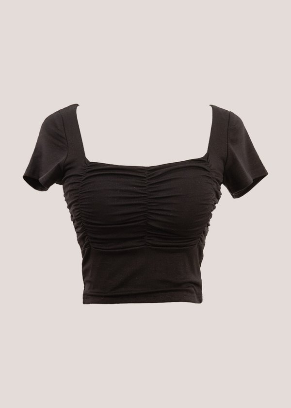 Effortless Ruched Top in Black *US*