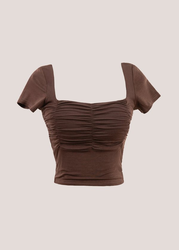 Effortless Ruched Top in Brunette Brown *US*