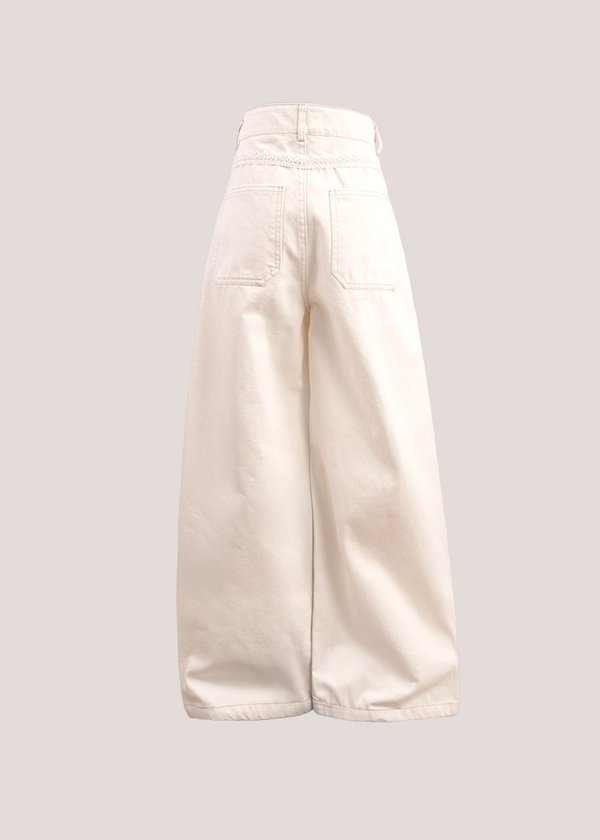 Rue Lace Denim Jeans in Ecru