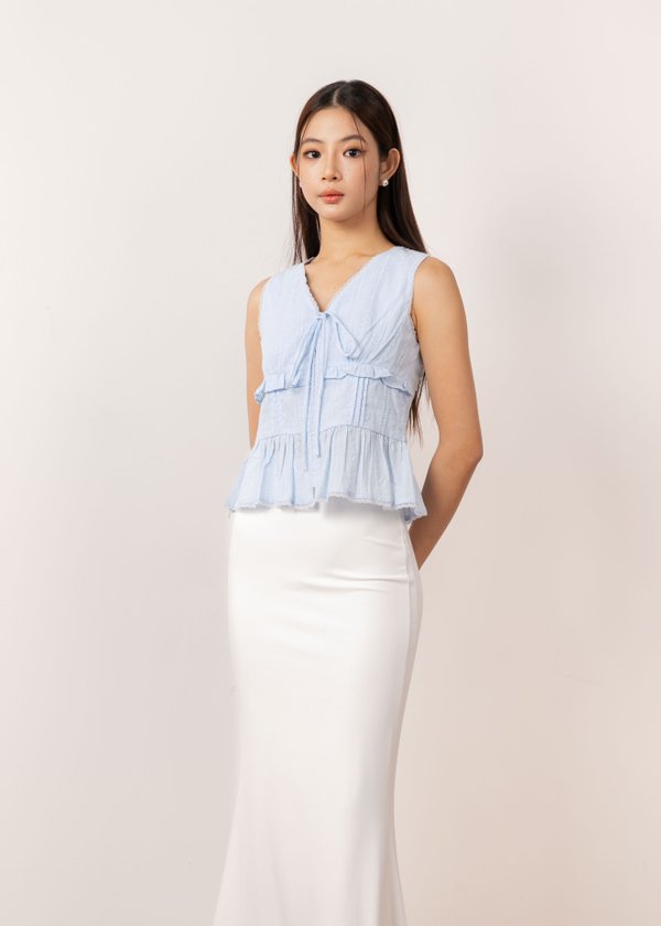 Mirelle Lace Top in Sky Blue