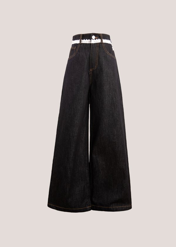 Rue Lace Denim Jeans in Midnight