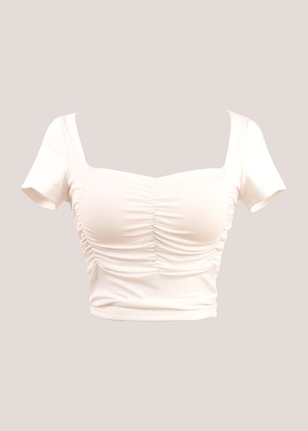 Effortless Ruched Top in White *US*