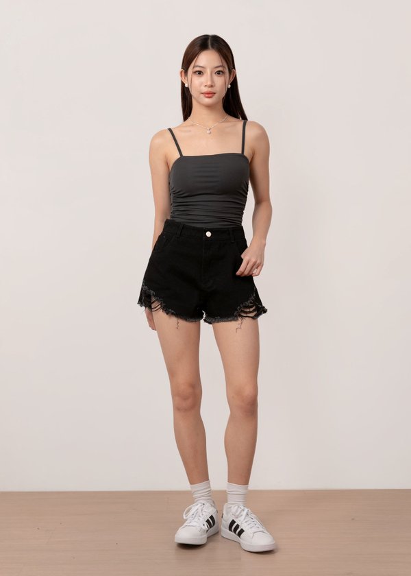 The Highwaist Denim Shorts in Black