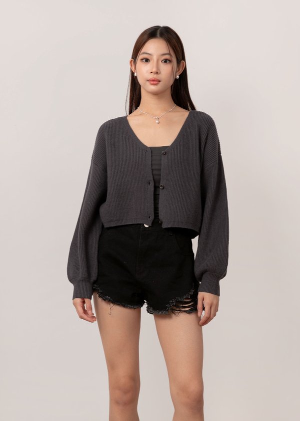 Now And Then Cardigan in Ash Graphite