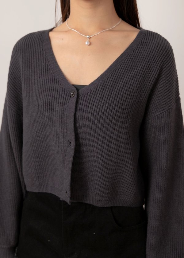 Now And Then Cardigan in Ash Graphite