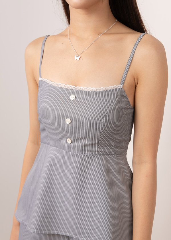 Monaco Stripes Top in Black