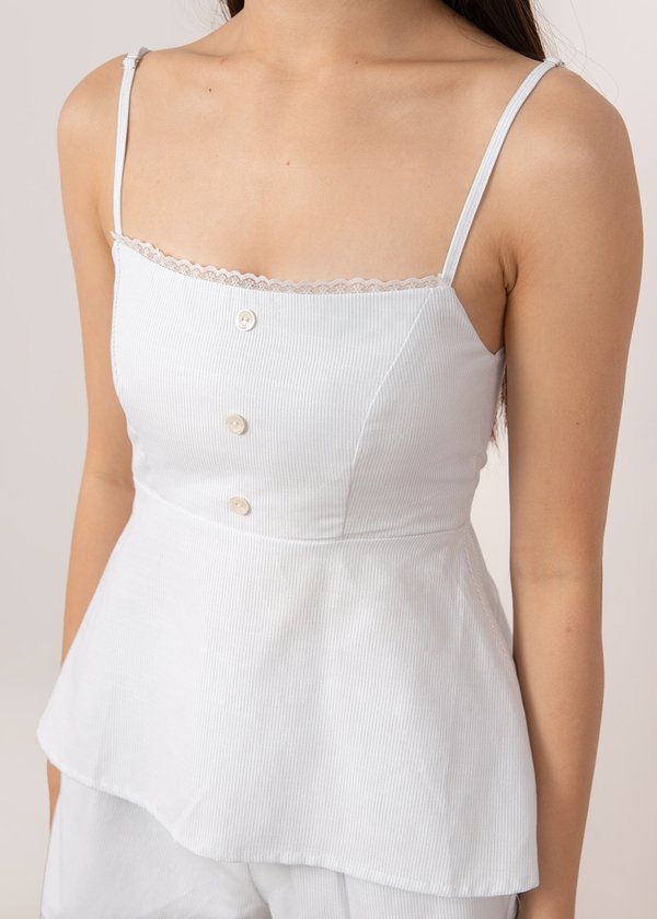 Monaco Stripes Top in White