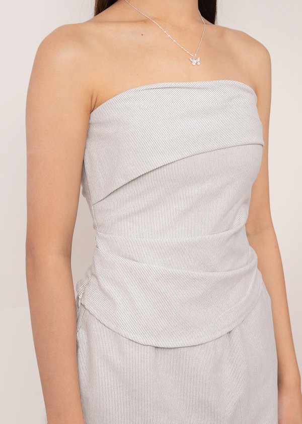 Softstep Asymmetrical Top in White Stripes