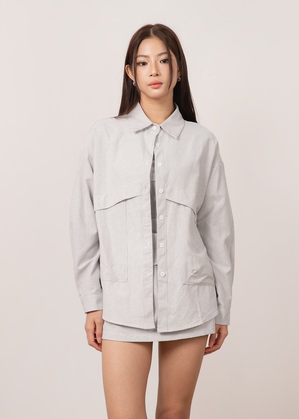 Cote Classic Stripes Outerwear in White
