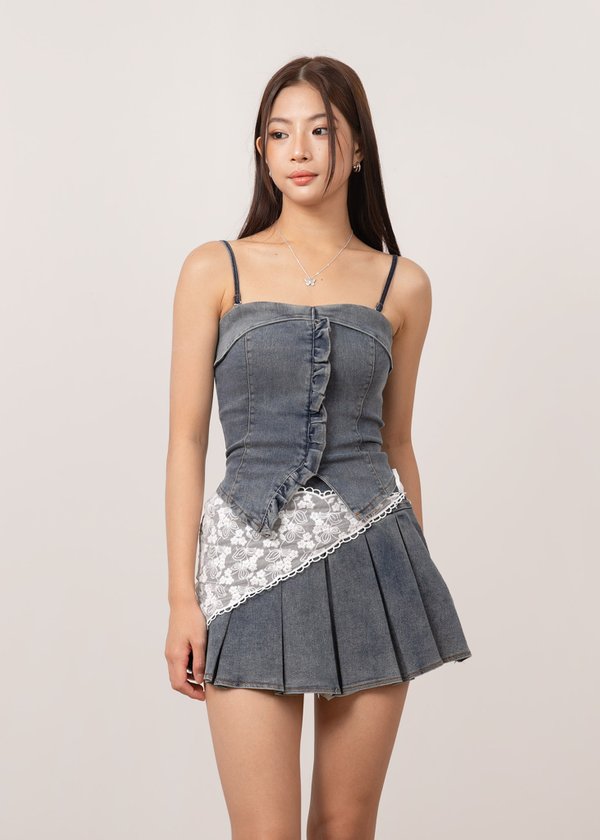 IT-Girl Denim Top in Blue