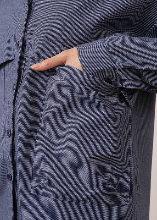 Cote Classic Stripes Outerwear in Navy