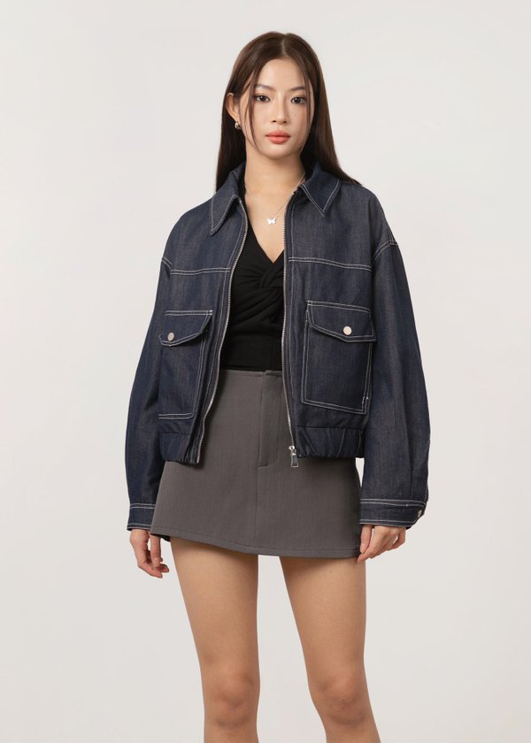 Parallel Edit Denim Jacket in Denim Blue