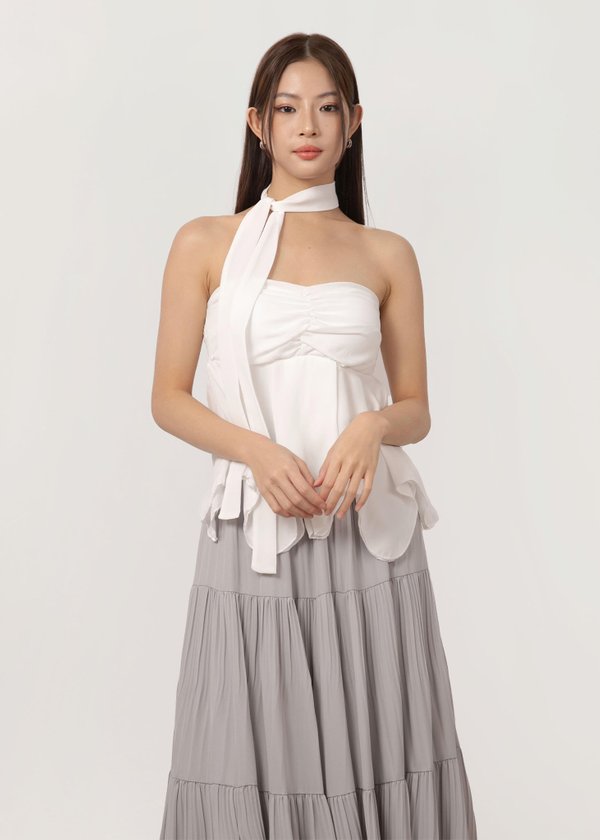 Sugar Rush Chiffon Halter Top V2 in White