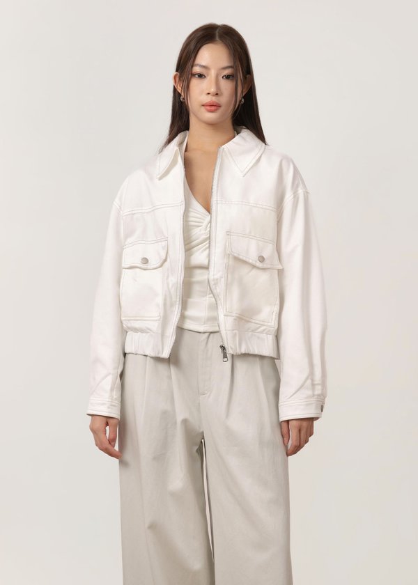 Parallel Edit Denim Jacket in White