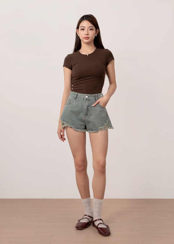 The Highwaist Denim Shorts in Vintage Wash
