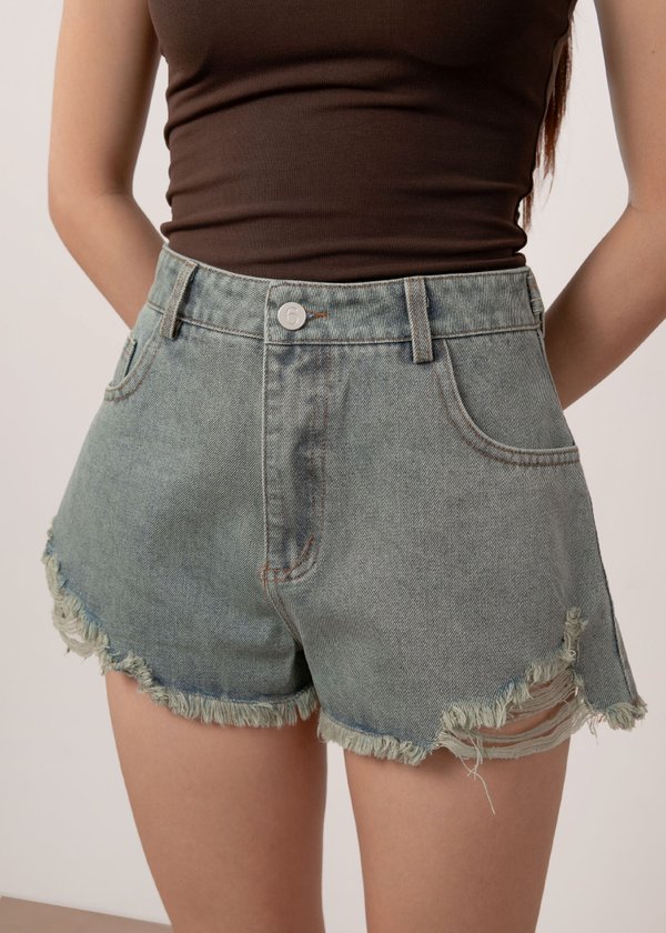 The Highwaist Denim Shorts in Vintage Wash