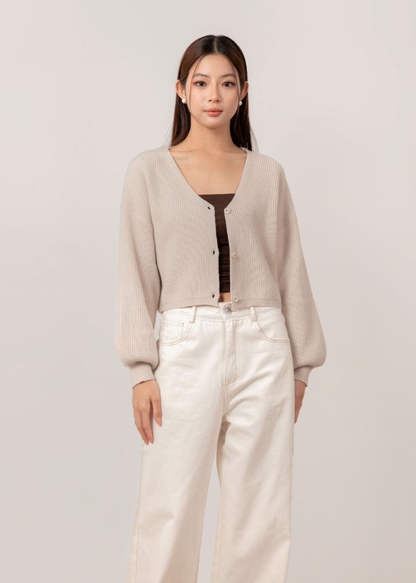 Now And Then Cardigan in Light Ash Grey