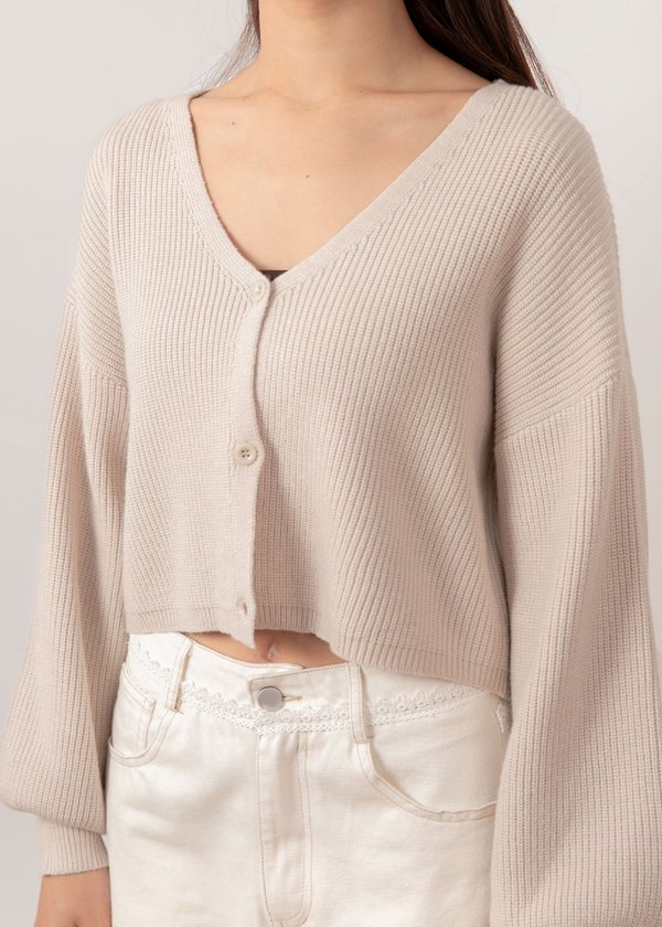 Now And Then Cardigan in Light Ash Grey