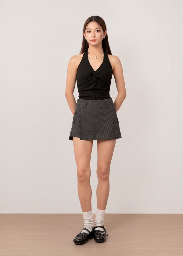 Valence Pinstripe Skorts in Black