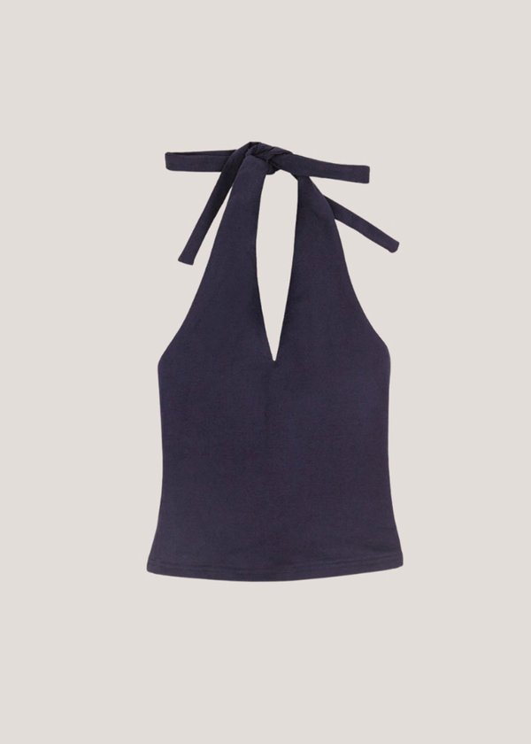Glow Up Halter Top in Navy