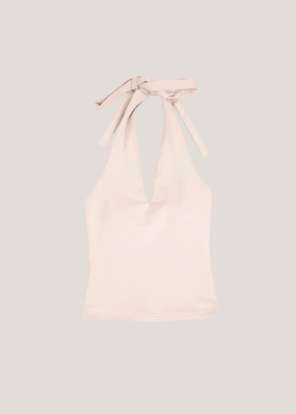 Glow Up Halter Top in Oat
