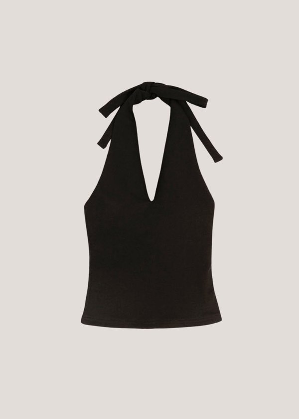 Glow Up Halter Top in Black