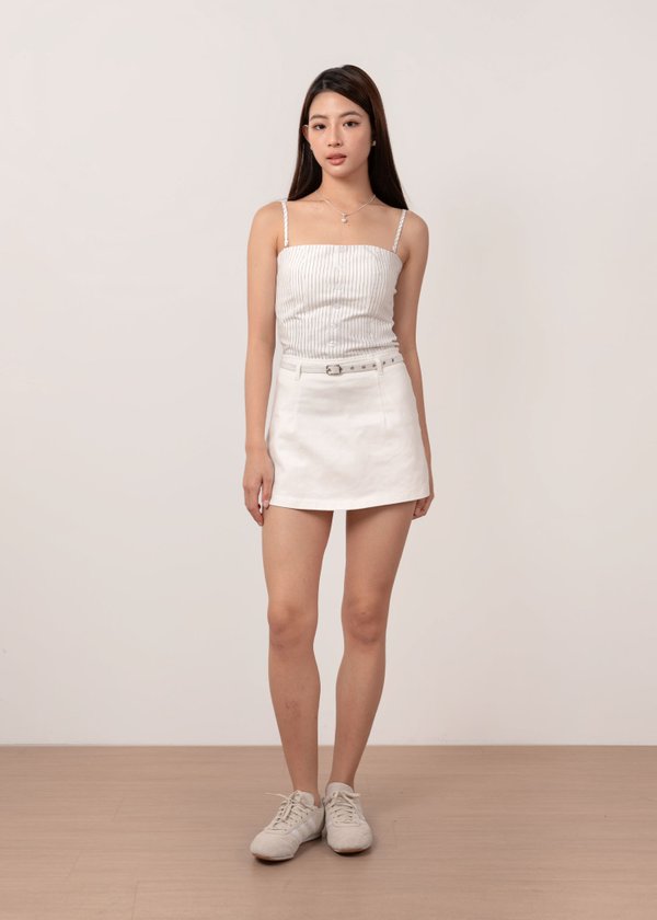 Easy Days Denim Skorts in White