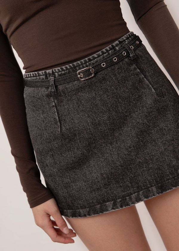 Easy Days Denim Skorts in Grey Wash