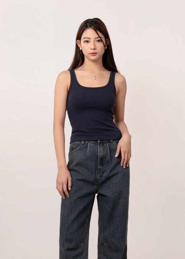 Snatch Babe Tank Top in Navy