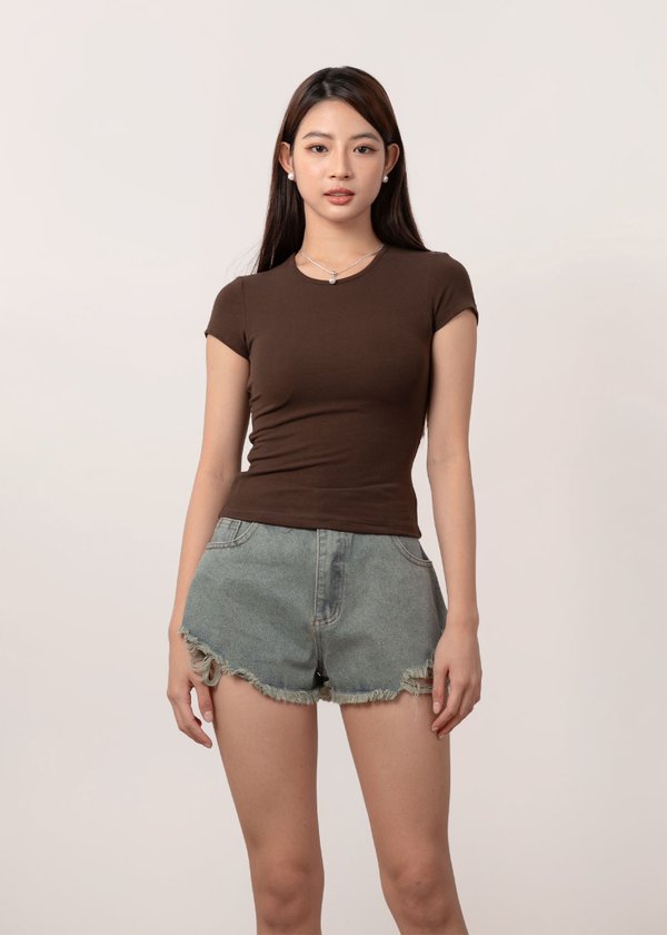 Comfy Core Baby Tee (Regular Length) in Mocha Brown *US*