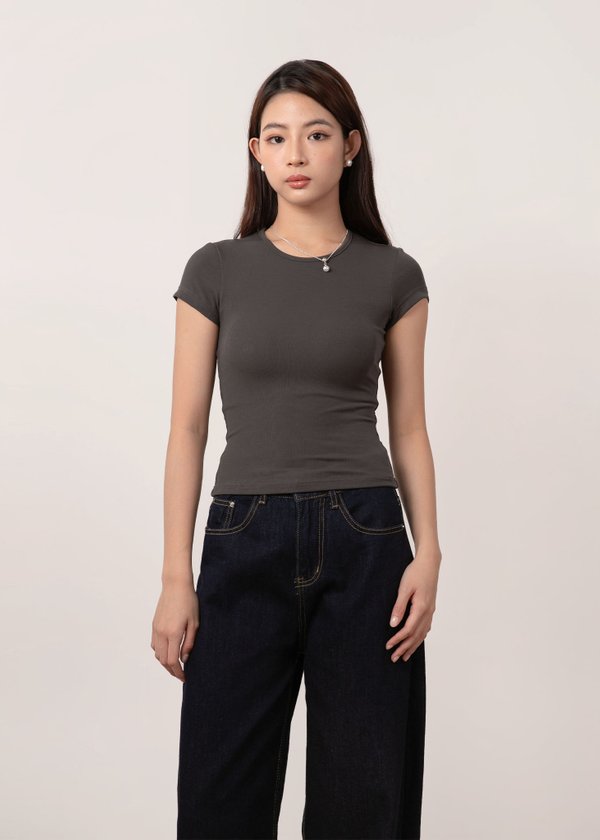 Comfy Core Baby Tee (Regular Length) in Gun Metal *US*