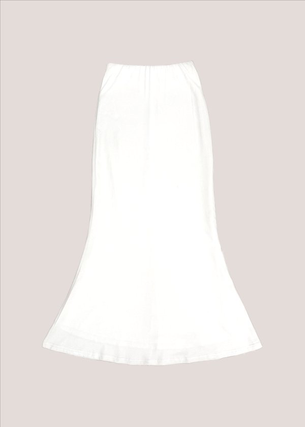 Curvature Midi Mermaid Skirt in White