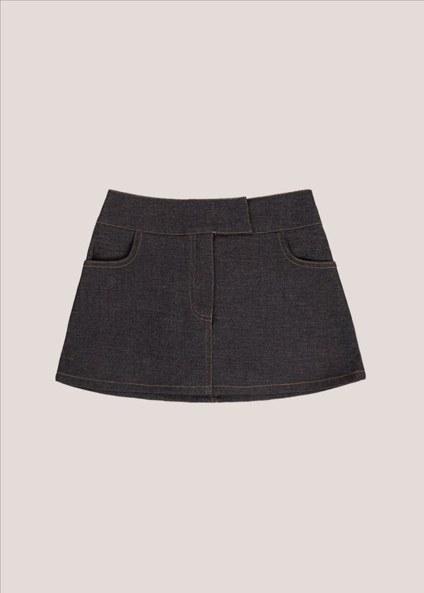 Editorial Denim Skirt in Midnight