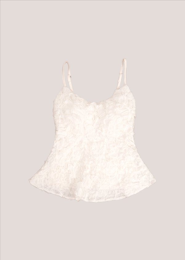 Ovell Babydoll Rose Top in Cream