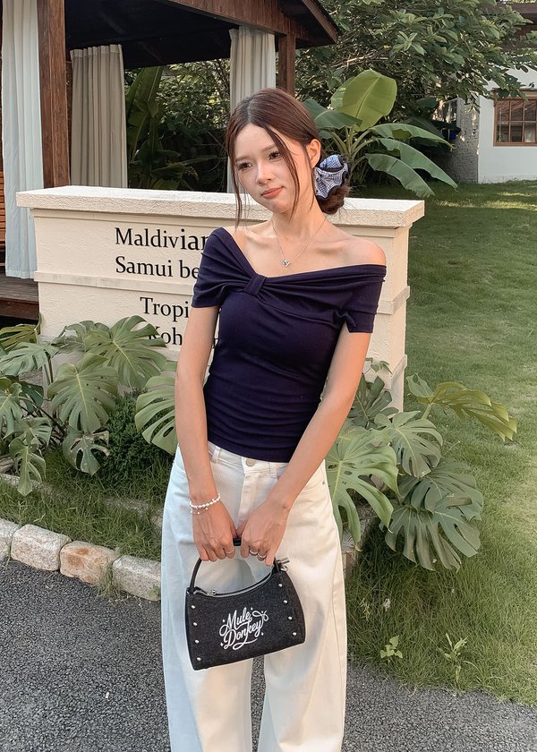 Unfiltered Off Shoulder Top in Navy *US*