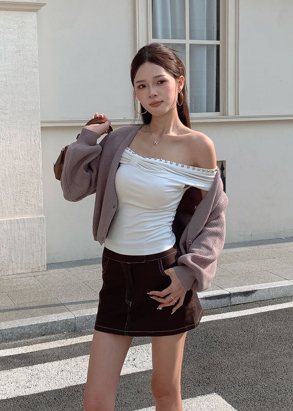 Now And Then Cardigan in Taupe