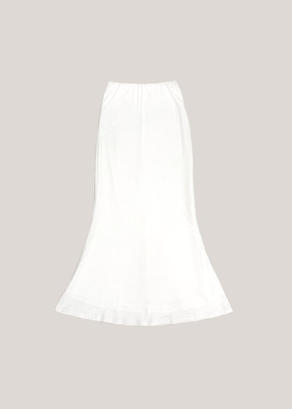 Curvature Midi Mermaid Skirt in White