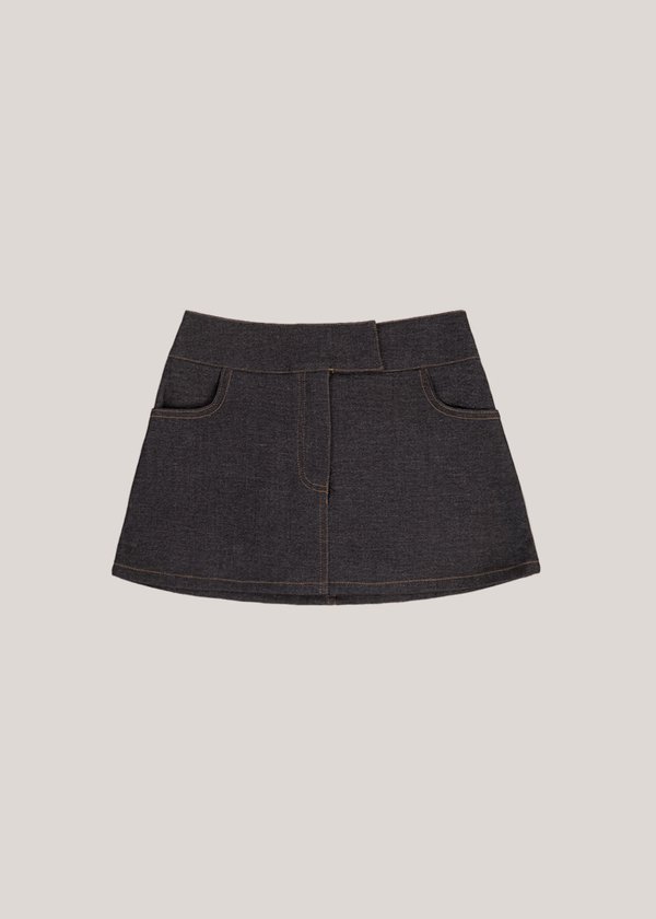 Editorial Denim Skorts in Midnight